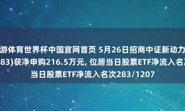 九游体育世界杯中国官网首页 5月26日招商中证新动力汽车ETF(159183)获净申购216.5万元, 位居当日股票ETF净流入名次283/1207