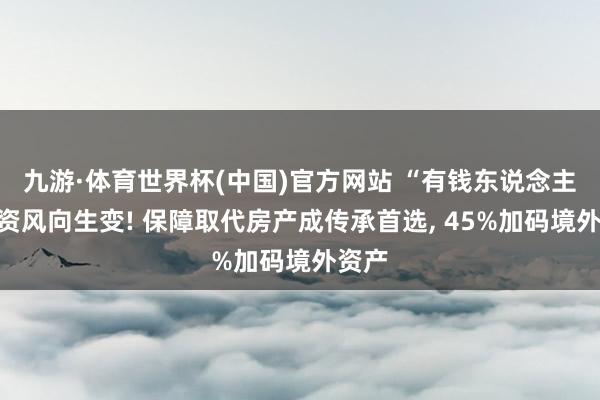 九游·体育世界杯(中国)官方网站 “有钱东说念主”投资风向生变! 保障取代房产成传承首选, 45%加码境外资产