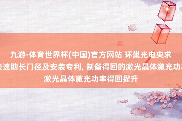 九游·体育世界杯(中国)官方网站 环巢光电央求YAG晶体快速助长门径及安装专利, 制备得回的激光晶体激光功率得回擢升
