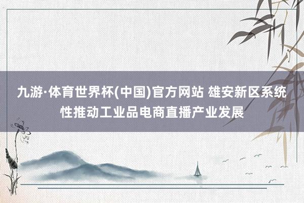 九游·体育世界杯(中国)官方网站 雄安新区系统性推动工业品电商直播产业发展