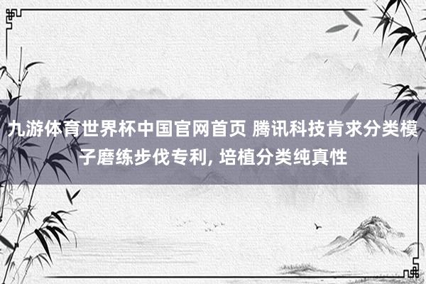 九游体育世界杯中国官网首页 腾讯科技肯求分类模子磨练步伐专利, 培植分类纯真性