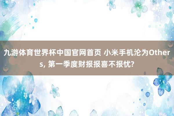 九游体育世界杯中国官网首页 小米手机沦为Others, 第一季度财报报喜不报忧?