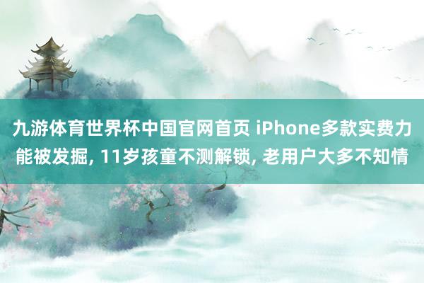 九游体育世界杯中国官网首页 iPhone多款实费力能被发掘, 11岁孩童不测解锁, 老用户大多不知情