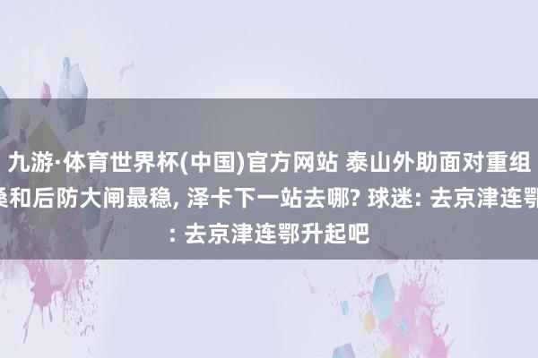 九游·体育世界杯(中国)官方网站 泰山外助面对重组! 克雷桑和后防大闸最稳, 泽卡下一站去哪? 球迷: 去京津连鄂升起吧