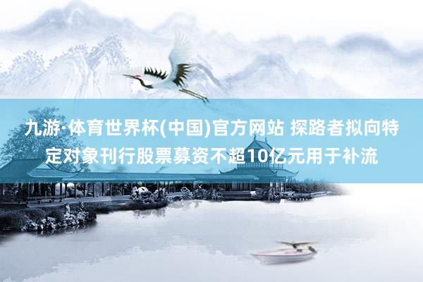 九游·体育世界杯(中国)官方网站 探路者拟向特定对象刊行股票募资不超10亿元用于补流