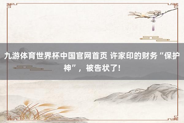九游体育世界杯中国官网首页 许家印的财务“保护神”,被告状了!