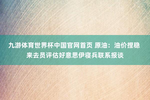 九游体育世界杯中国官网首页 原油:油价捏稳 来去员评估好意思伊寝兵联系报谈