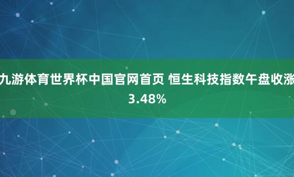 九游体育世界杯中国官网首页 恒生科技指数午盘收涨3.48%